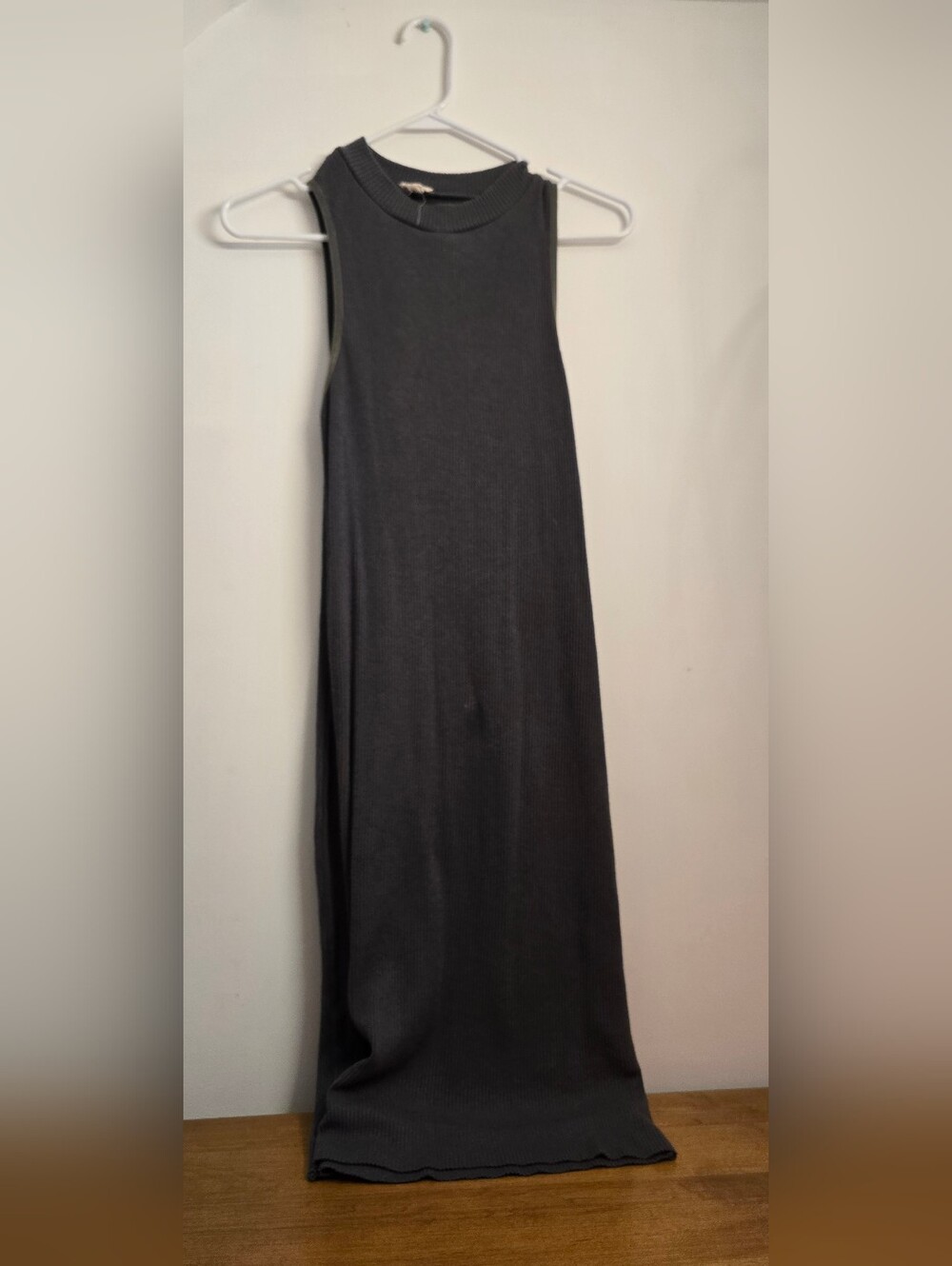 Women's Dark Olive GreenKnit Stretch Maxi Tank Dress - L